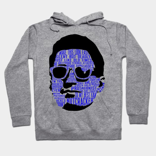 Johnny Cage text portrait Hoodie by Jawes
